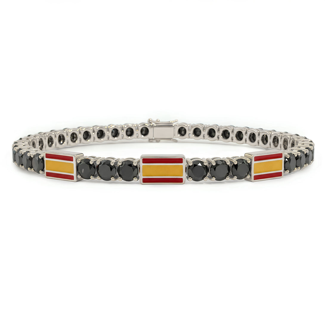 Black Diamond Tennis Bracelet with Spain Flag no. 9
