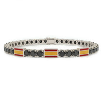 Black Diamond Tennis Bracelet with Spain Flag no. 9 image 1