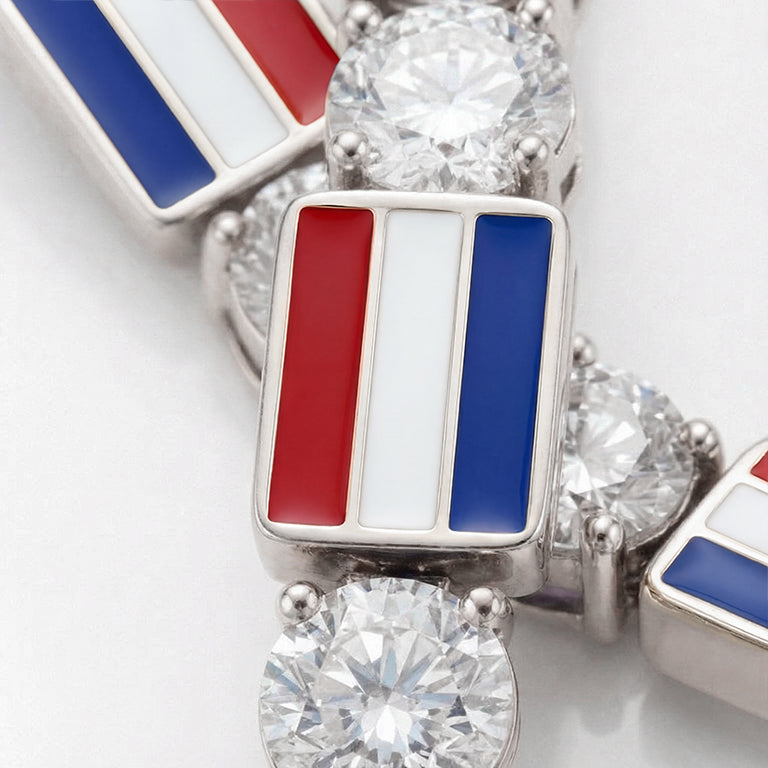 Diamond Tennis Bracelet with Netherlands Flag no. 3
