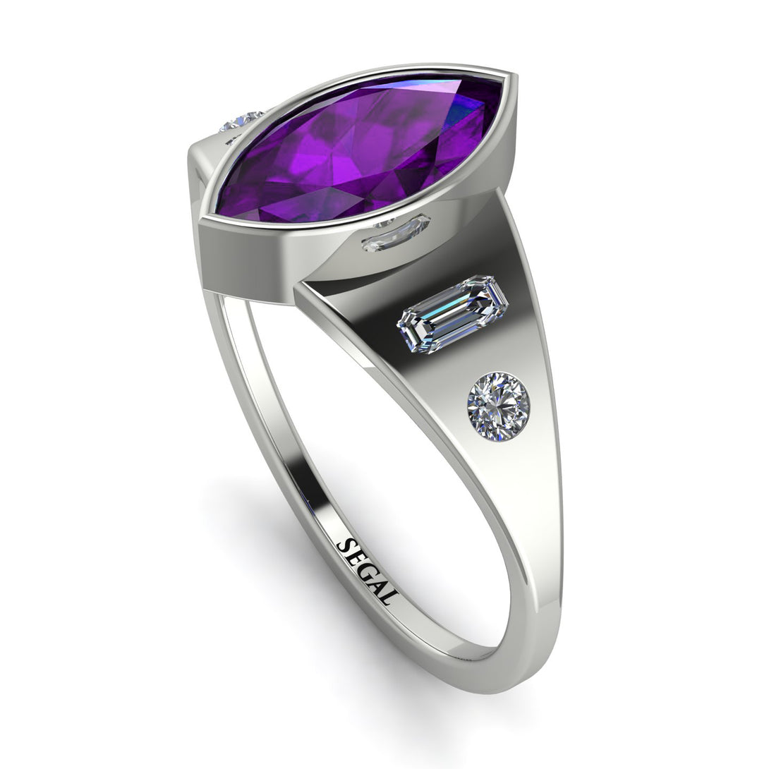 Marquise Bezel Amethyst Ring - Juliana No. 303