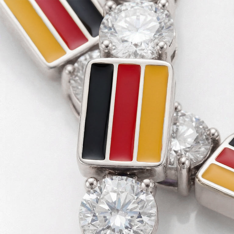 Diamond Tennis Bracelet with Germany Flag no. 3