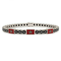 Black Diamond Tennis Bracelet with Morocco Flag no. 9 image 1