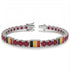 Ruby Tennis Bracelet with Belgium Flag no. 12