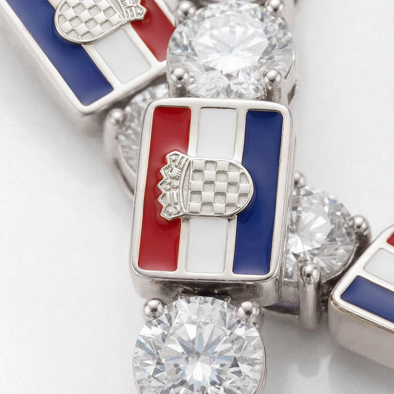 Diamond Tennis Bracelet with Croatia Flag no. 3