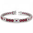 Ruby Tennis Bracelet with South Korea Flag no. 12