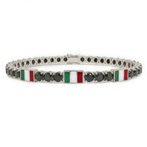 Black Diamond Tennis Bracelet with Mexico Flag no. 9 image 1