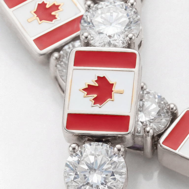 Diamond Tennis Bracelet with Canada Flag no. 3
