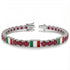 Ruby Tennis Bracelet with Italy Flag no. 12