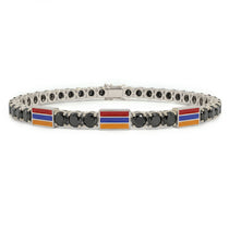 Black Diamond Tennis Bracelet with Armenia Flag no. 9 image 1