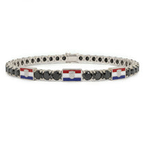 Black Diamond Tennis Bracelet with Croatia Flag no. 9 image 1