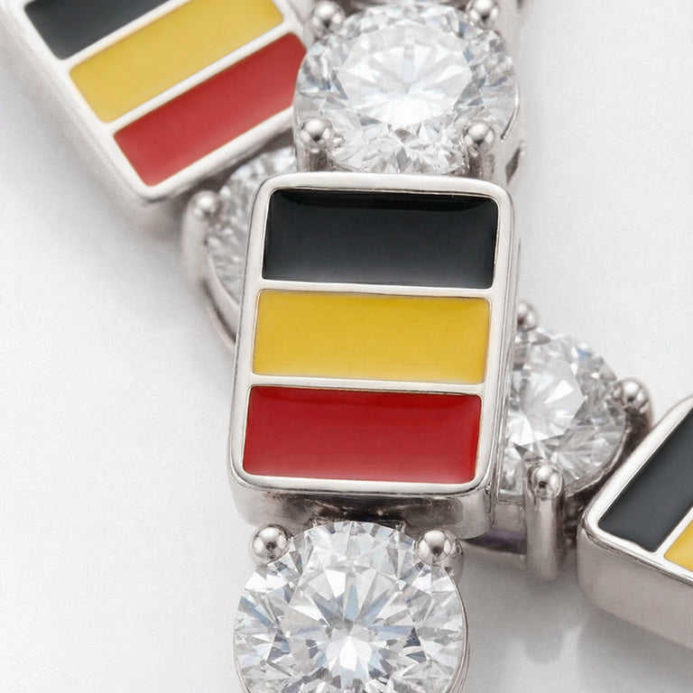 Diamond Tennis Bracelet with Belgium Flag no. 3