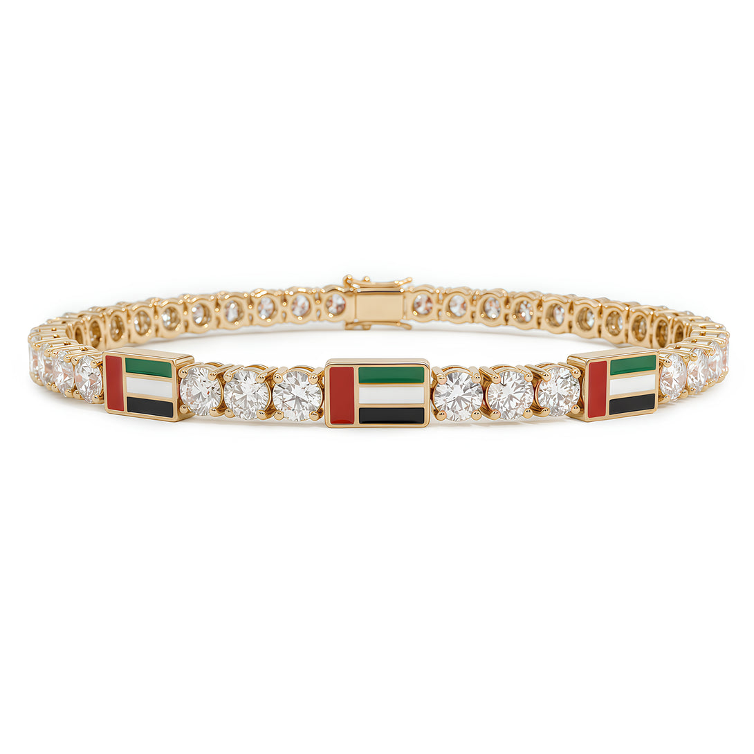 Diamond Tennis Bracelet with United Arab Emirates Flag no. 1