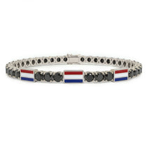 Black Diamond Tennis Bracelet with Netherlands Flag no. 9 image 1