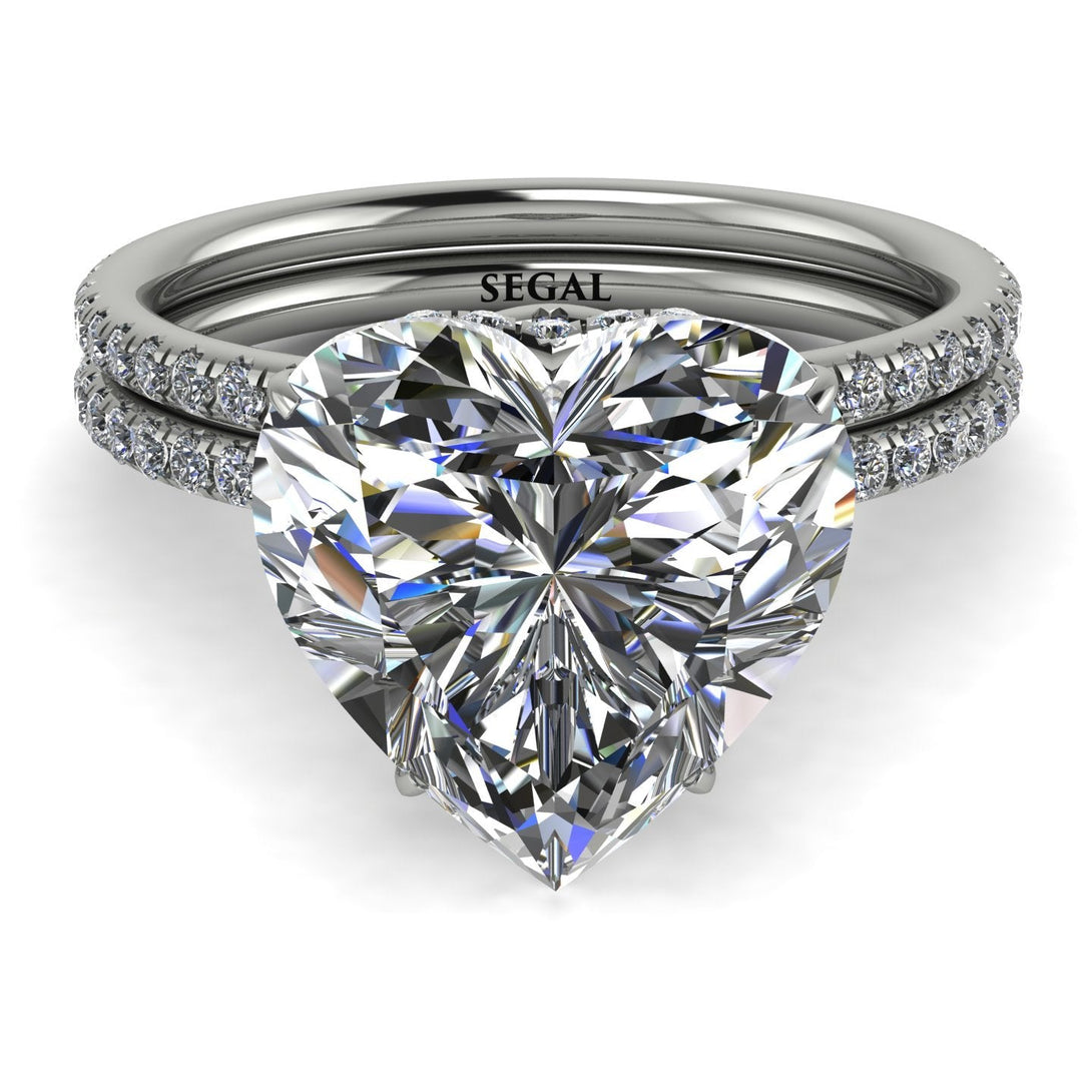 Wedding band only - Heart Shape diamond Bridal Set - Noelle No. 300