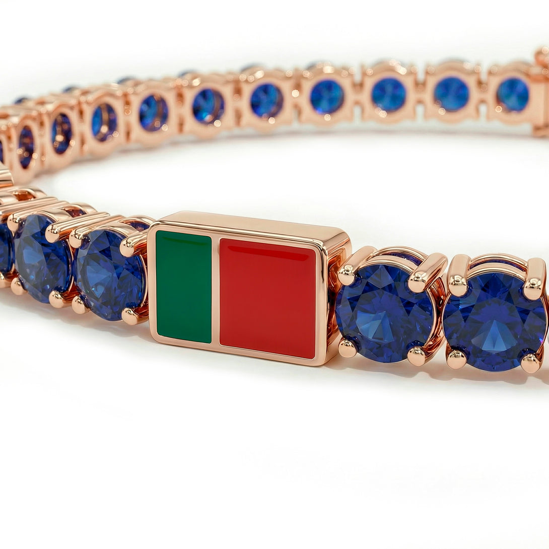 Sapphire Tennis Bracelet with Portugal Flag no. 14