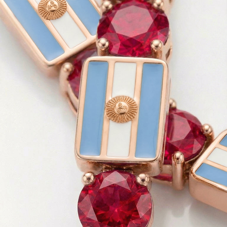 Ruby Tennis Bracelet with Argentina Flag no. 11