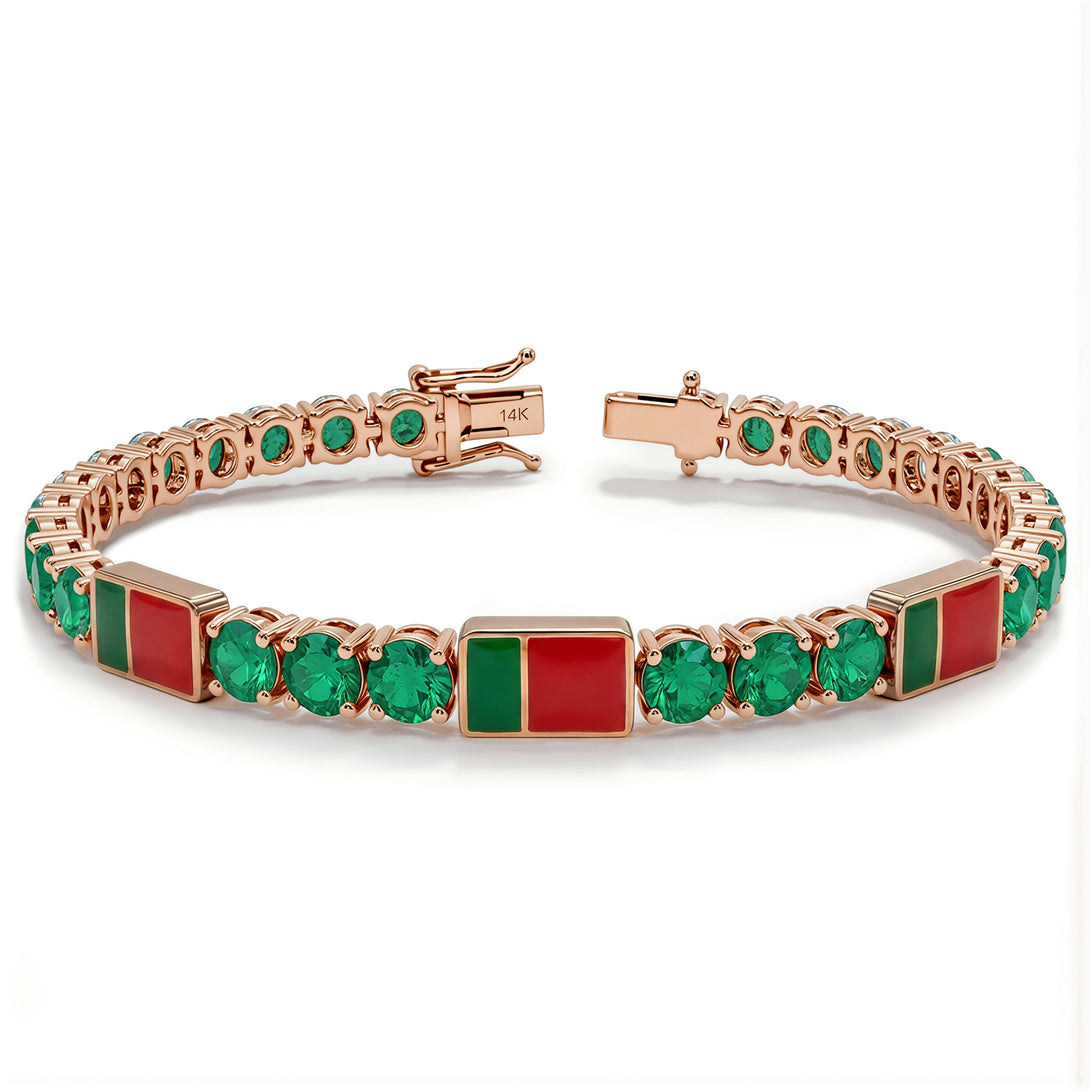 Emerald Tennis Bracelet with Portugal Flag no. 5