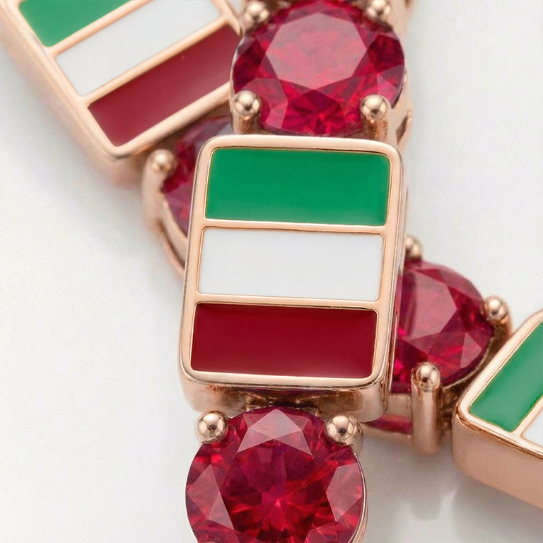 Ruby Tennis Bracelet with Italy Flag no. 11
