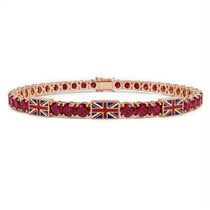 Ruby Tennis Bracelet with United Kingdom Flag no. 11 image 1