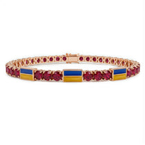 Ruby Tennis Bracelet with Ukraine Flag no. 11 image 1