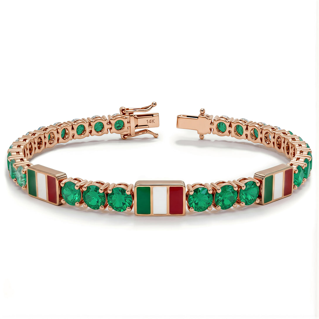 Emerald Tennis Bracelet with Mexico Flag no. 5