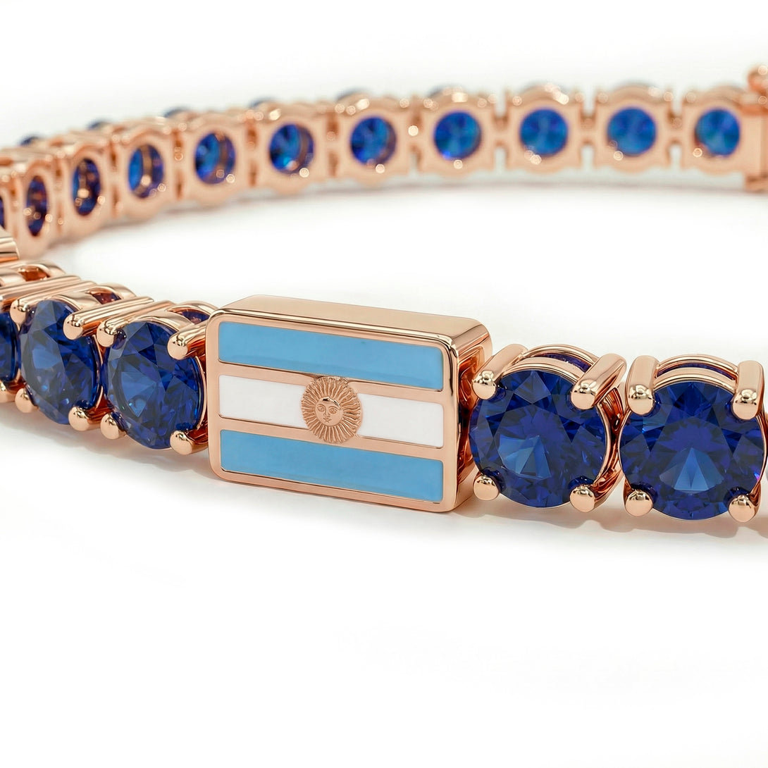 Sapphire Tennis Bracelet with Argentina Flag no. 14