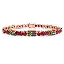 Ruby Tennis Bracelet with South Africa Flag no. 11 image 1