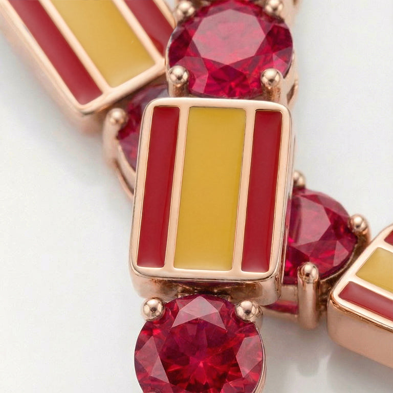 Ruby Tennis Bracelet with Spain Flag no. 11