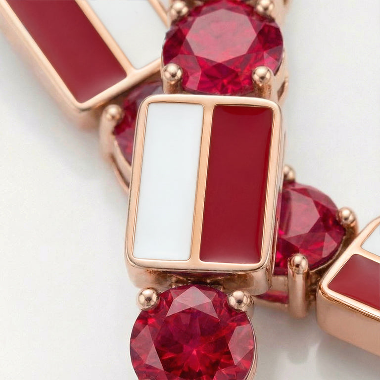 Ruby Tennis Bracelet with Poland Flag no. 11