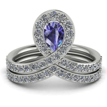 Tanzanite Pear Shape Stacking Bridal Set - Emilia No. 203 image 1