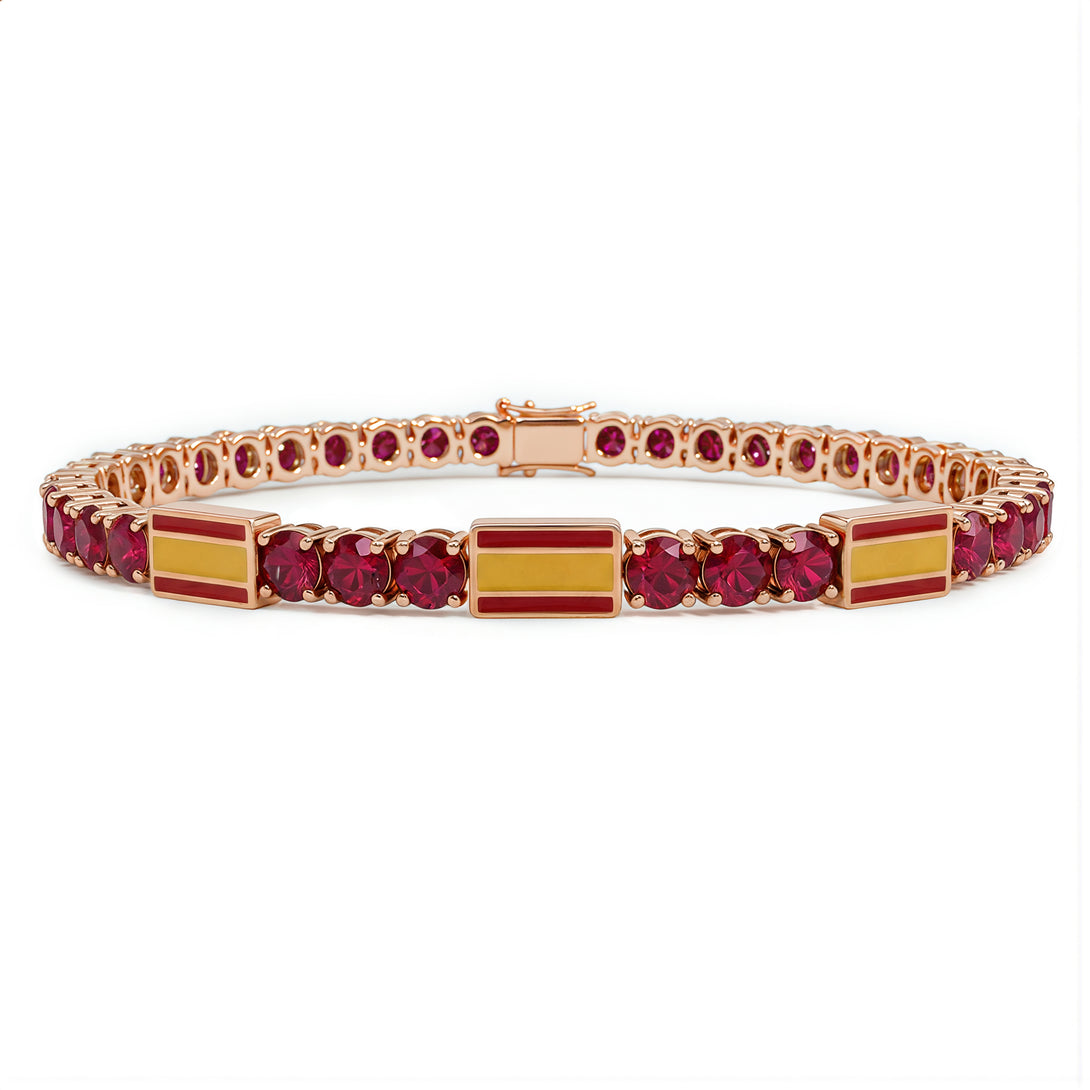 Ruby Tennis Bracelet with Spain Flag no. 11