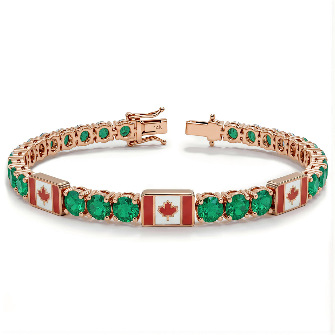 Emerald Tennis Bracelet with Canada Flag no. 5
