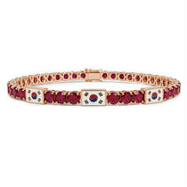 Ruby Tennis Bracelet with South Korea Flag no. 11 image 1
