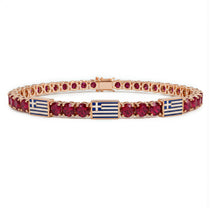 Ruby Tennis Bracelet with Greece Flag no. 11 image 1