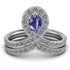 Tanzanite Pear Shape Stacking Bridal Set - Emilia No. 203