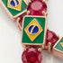Ruby Tennis Bracelet with Brazil Flag no. 11