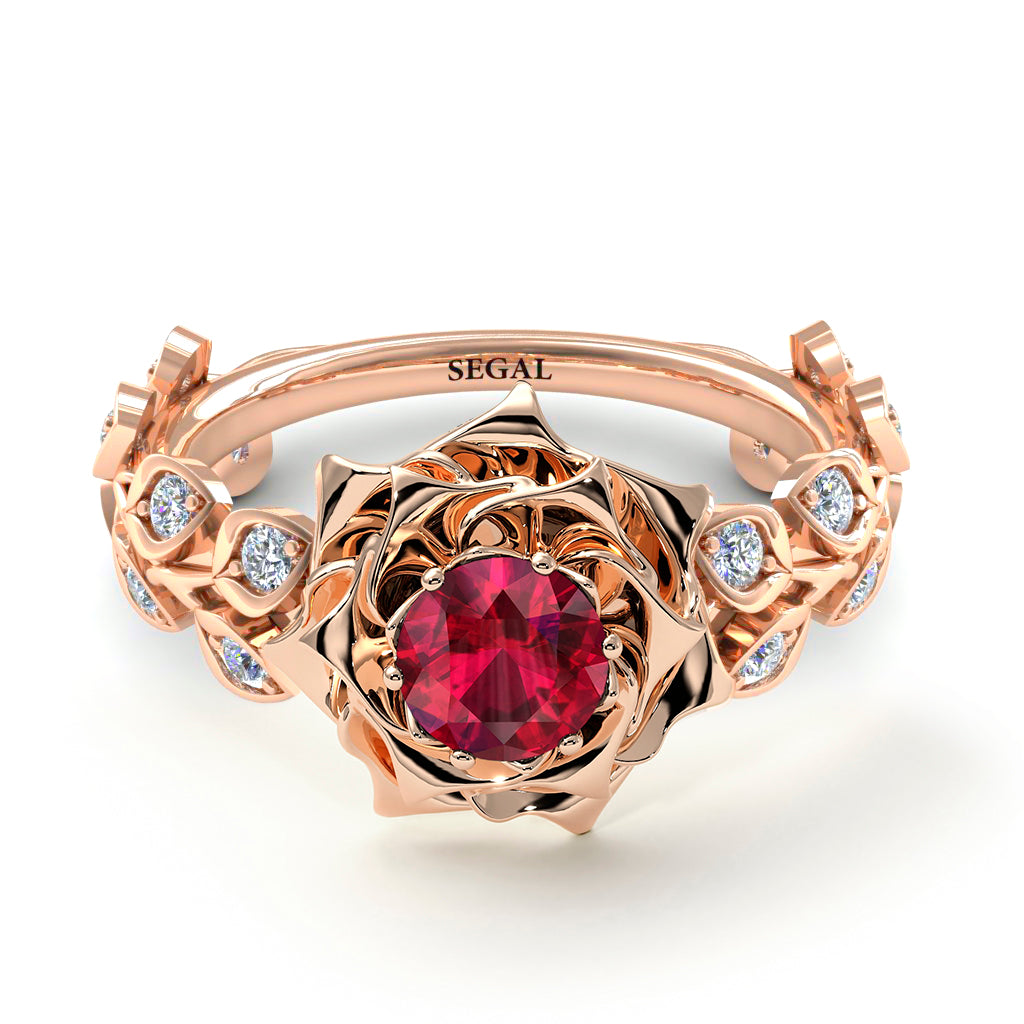 Rose Flower And Leaves - Diana no. 8