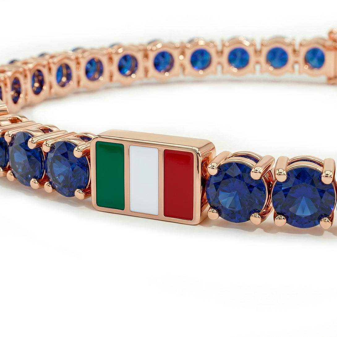 Sapphire Tennis Bracelet with Mexico Flag no. 14