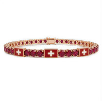 Ruby Tennis Bracelet with Switzerland Flag no. 11 image 1