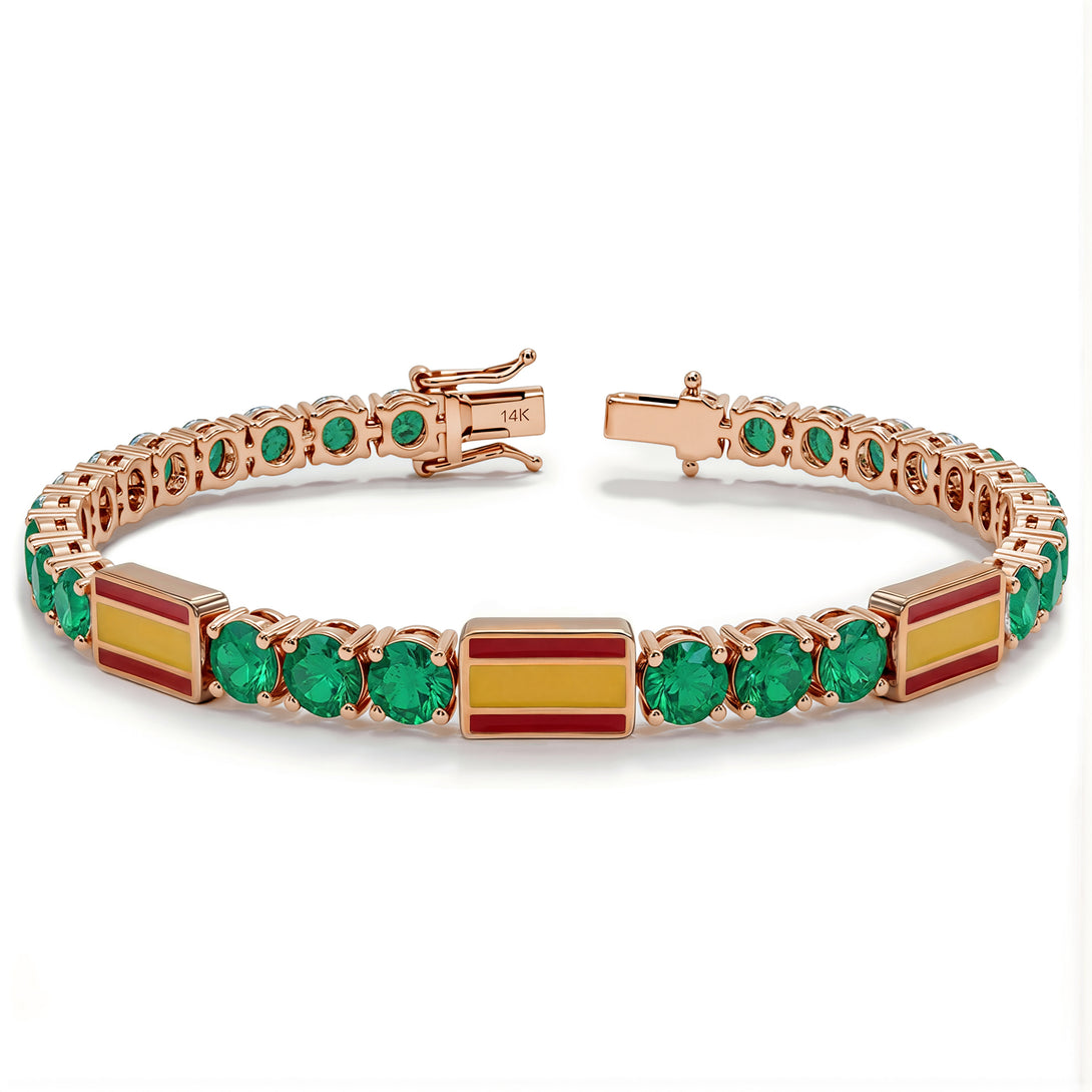 Emerald Tennis Bracelet with Spain Flag no. 5