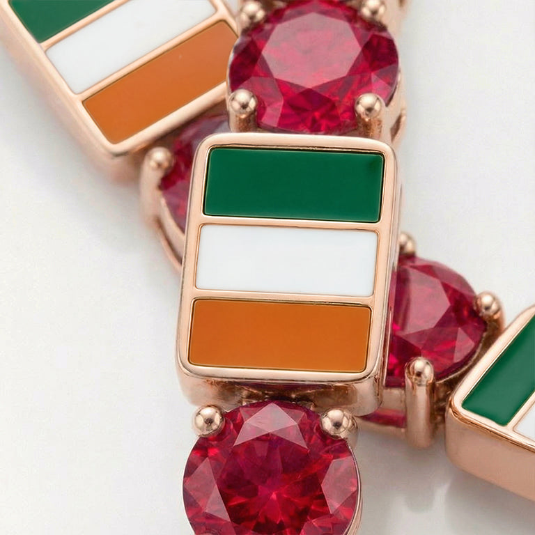 Ruby Tennis Bracelet with Ireland Flag no. 11