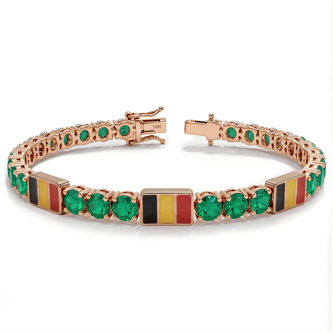 Emerald Tennis Bracelet with Belgium Flag no. 5