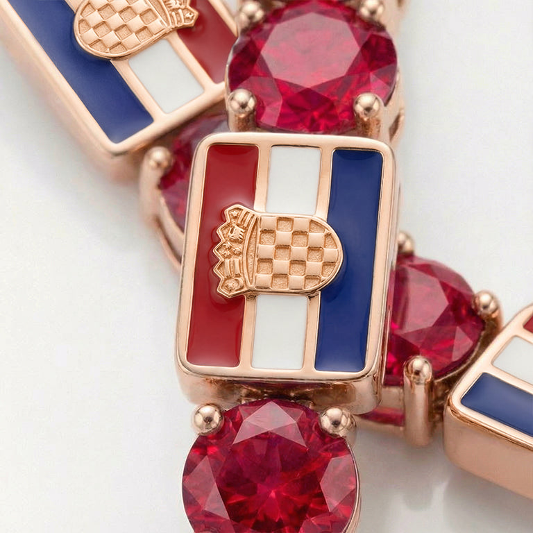 Ruby Tennis Bracelet with Croatia Flag no. 11