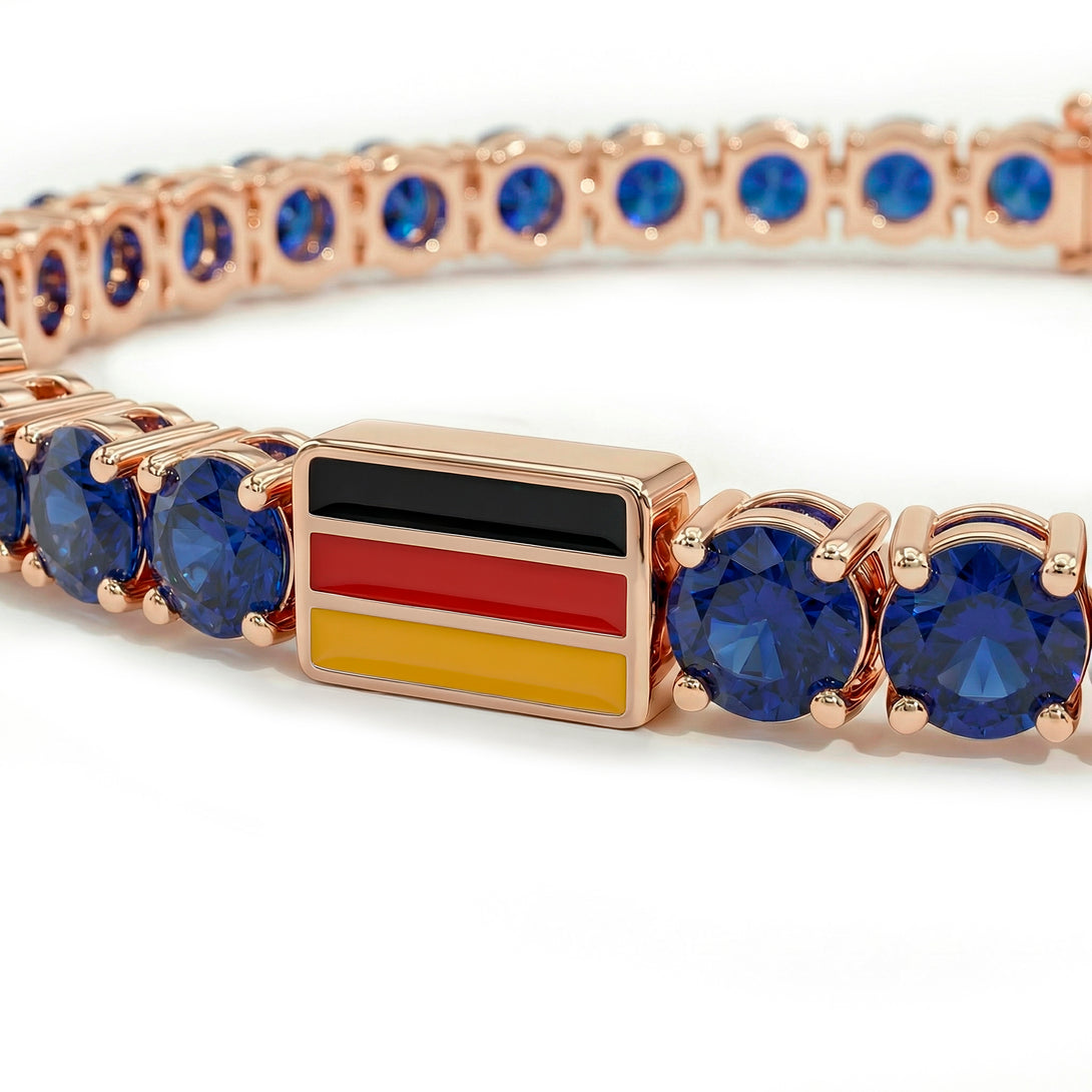 Sapphire Tennis Bracelet with Germany Flag no. 14