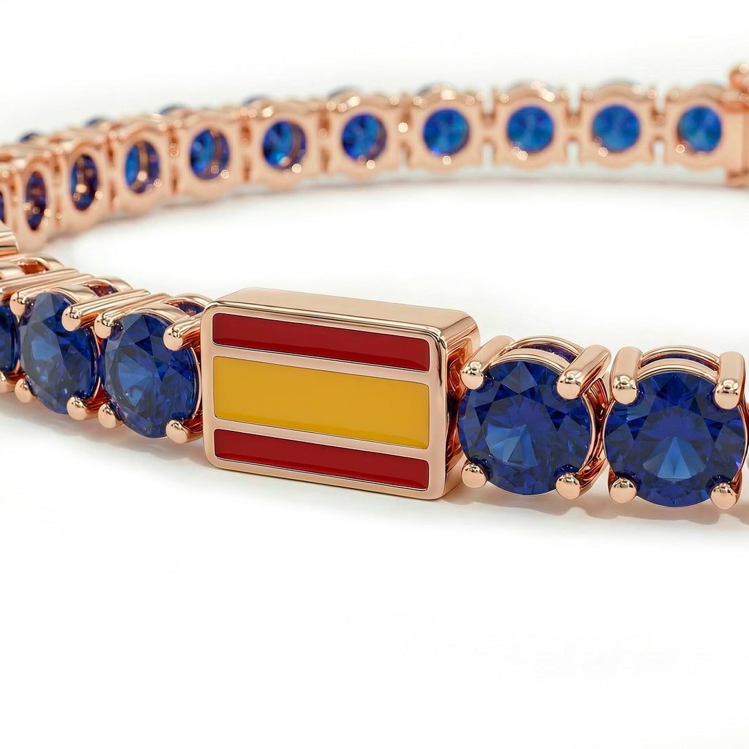 Sapphire Tennis Bracelet with Spain Flag no. 14