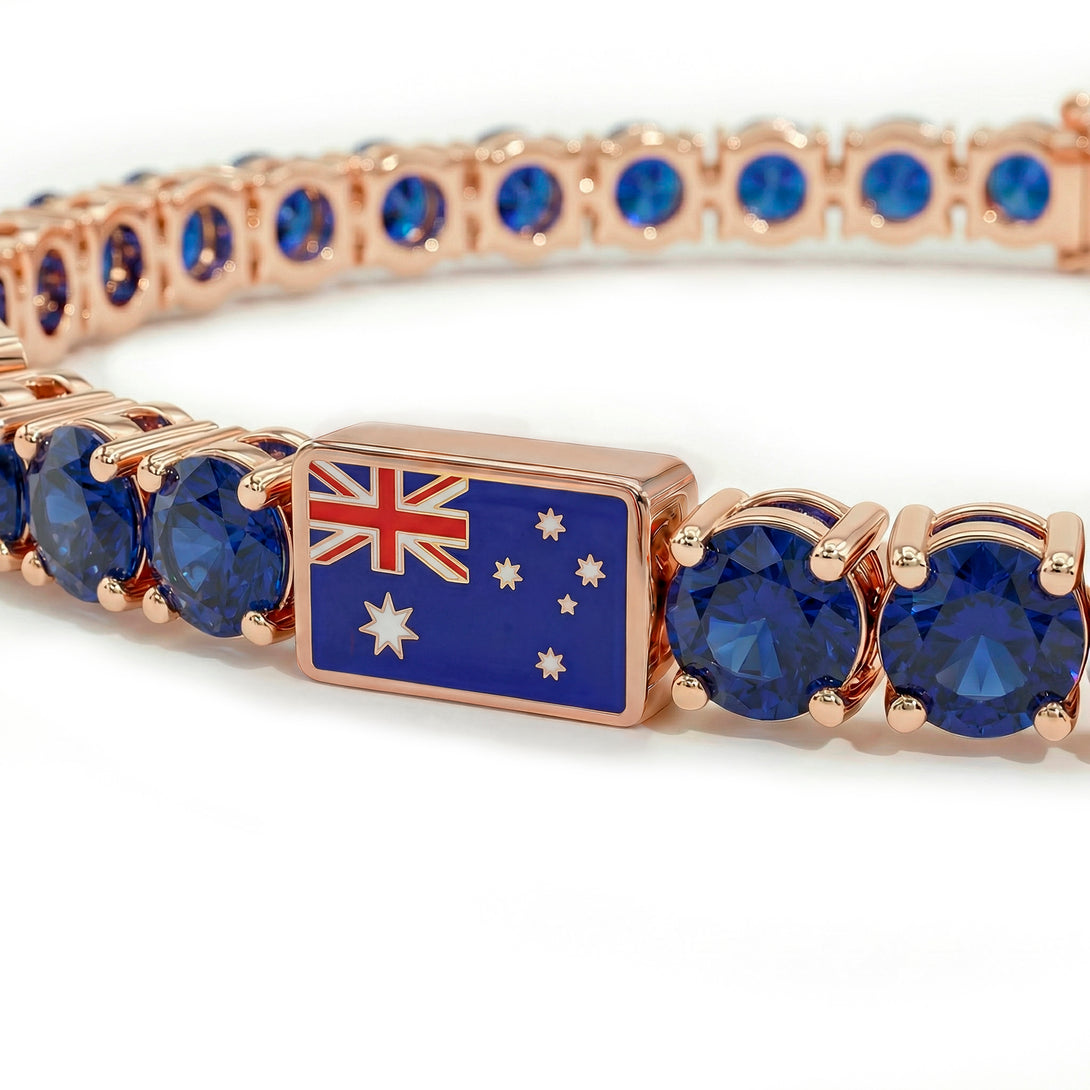 Sapphire Tennis Bracelet with Australia Flag no. 14