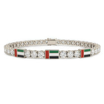 Diamond Tennis Bracelet with United Arab Emirates Flag no. 3 image 1