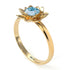 Lotus Flower Solitaire Aquamarine Ring - Lotus no. 401