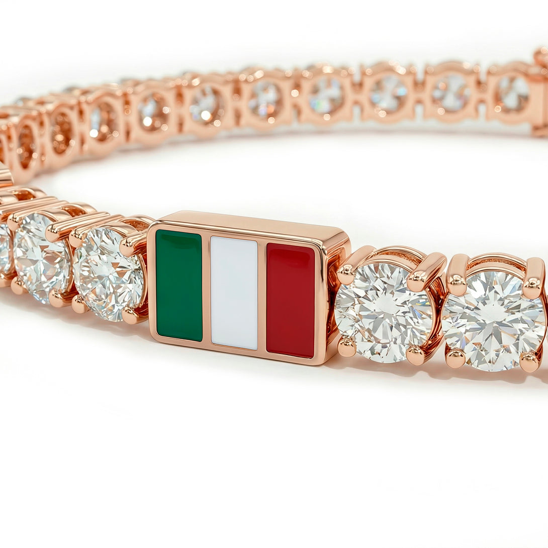 Diamond Tennis Bracelet with Mexico Flag no. 2