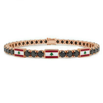 Black Diamond Tennis Bracelet with Lebanon Flag no. 8 image 1